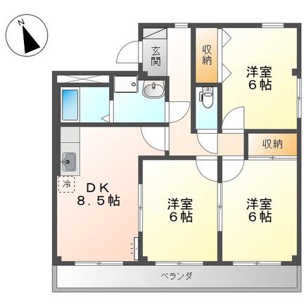 エクセレンスアイII番館(3DK/2階)の間取り写真
