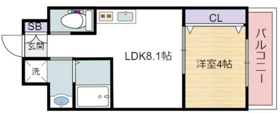 FDS PREX(1LDK/2階)の間取り写真