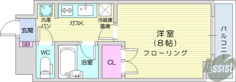 コージーコートこもれび館(1K/1階)の間取り写真