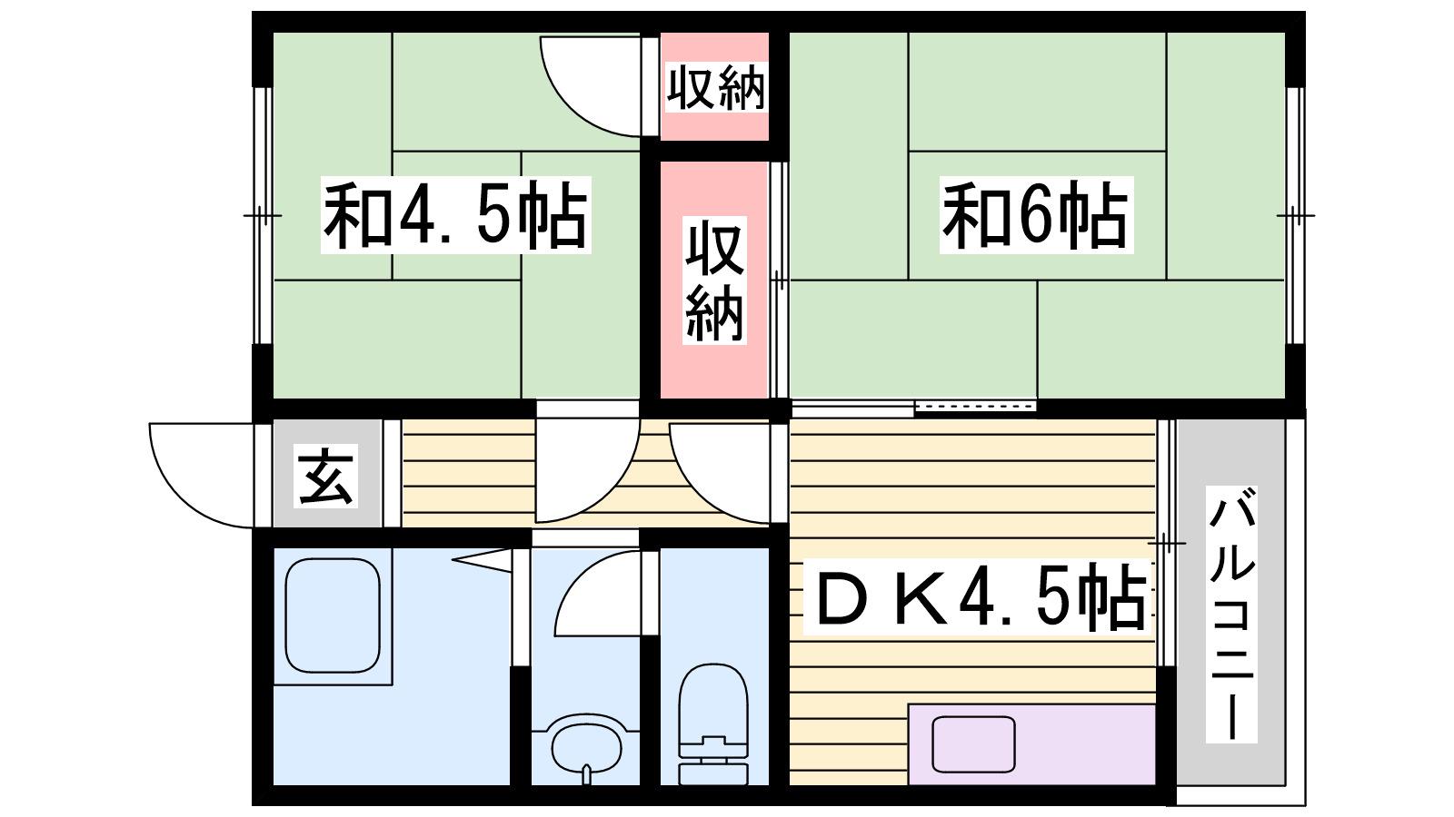 寿ハイツ(2DK/1階)の間取り写真