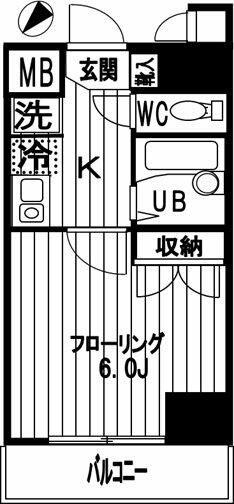 マルベリーラグーン勝どき(1K/10階)の間取り写真