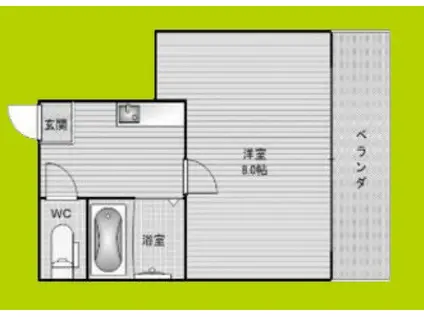 アワーズ長柄(1K/5階)の間取り写真