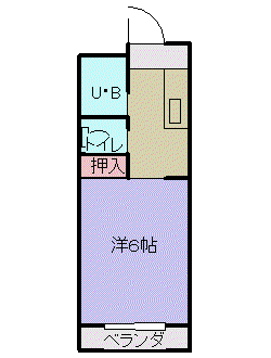 第2渡辺コーポ(1K/2階)の間取り写真