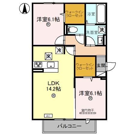 スリジエ新大宮(2LDK/1階)の間取り写真