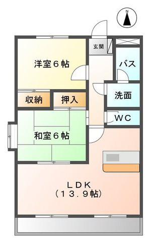 ヴィオラ日進(2LDK/2階)の間取り写真