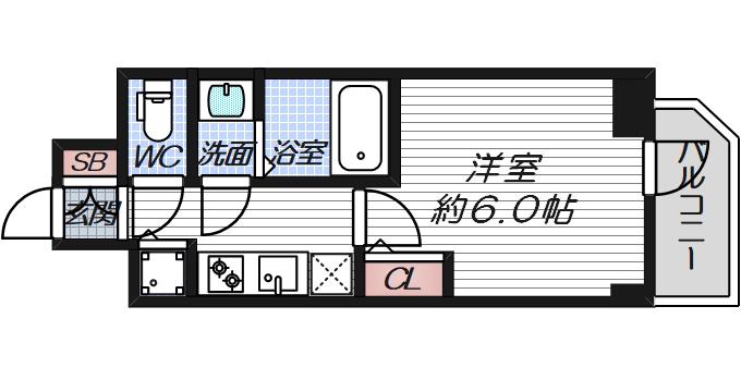 S-RESIDENCE都島LUX(1K/10階)の間取り写真