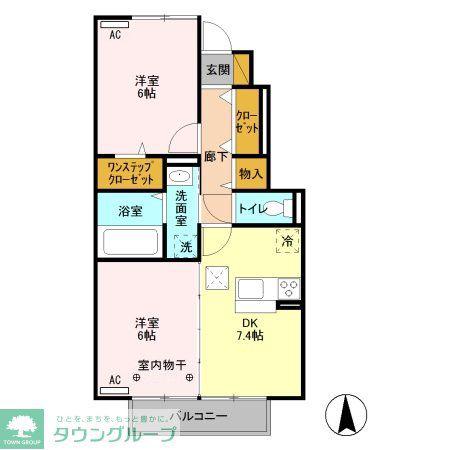 湘南新宿ライン高海 新町駅(群馬) 徒歩21分 2階建 築11年(2DK/1階)の間取り写真