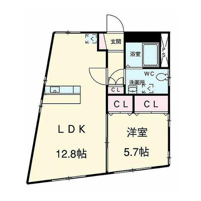 FRレジデンス大森町(1LDK/4階)の間取り写真
