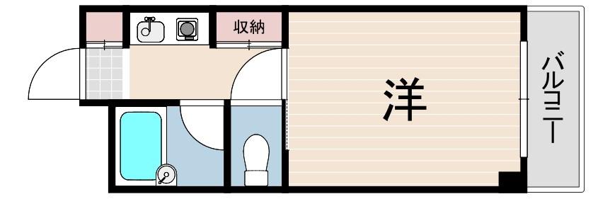 エトールⅢ(ワンルーム/1階)の間取り写真