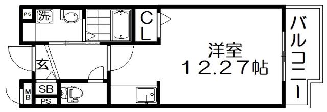 アルカンシエル(ワンルーム/2階)の間取り写真