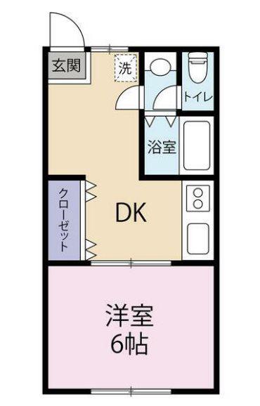 ハイツ司(1DK/1階)の間取り写真