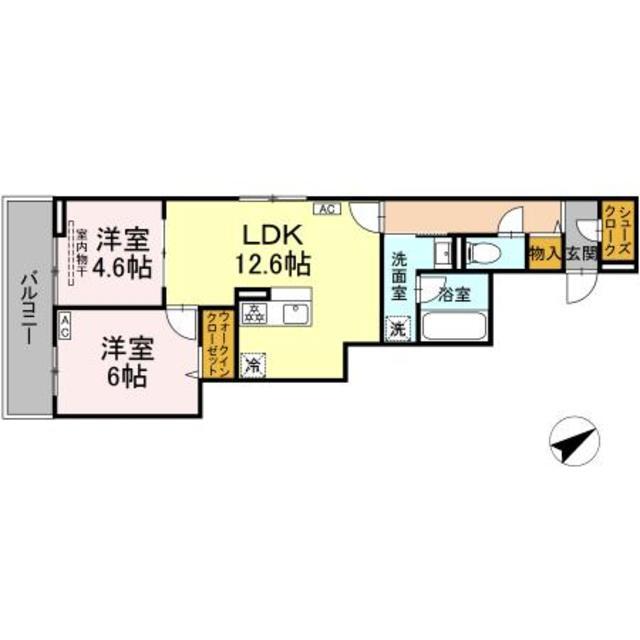 D PAINA 生田(2LDK/2階)の間取り写真