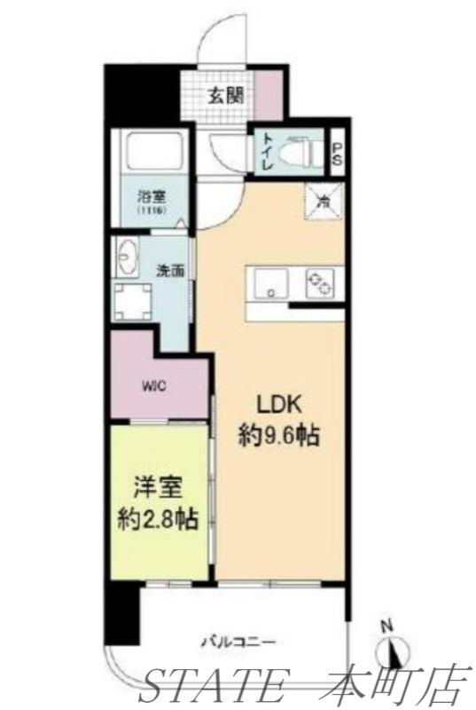 セレニテ難波グランデシュッド(1LDK/7階)の間取り写真