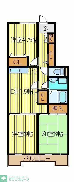 プレミールオンダ(3DK/3階)の間取り写真