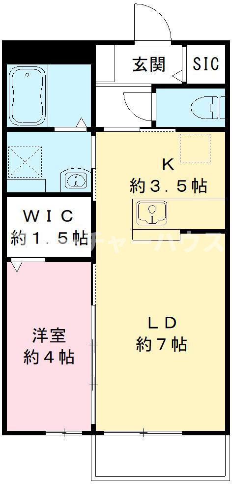 グランコートII(1LDK/2階)の間取り写真