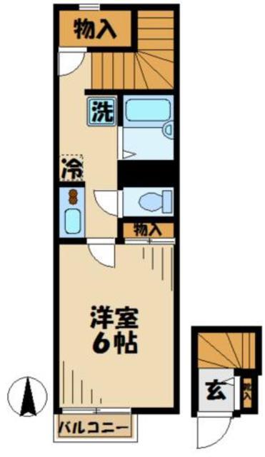 レオネクストコパン(1K/2階)の間取り写真