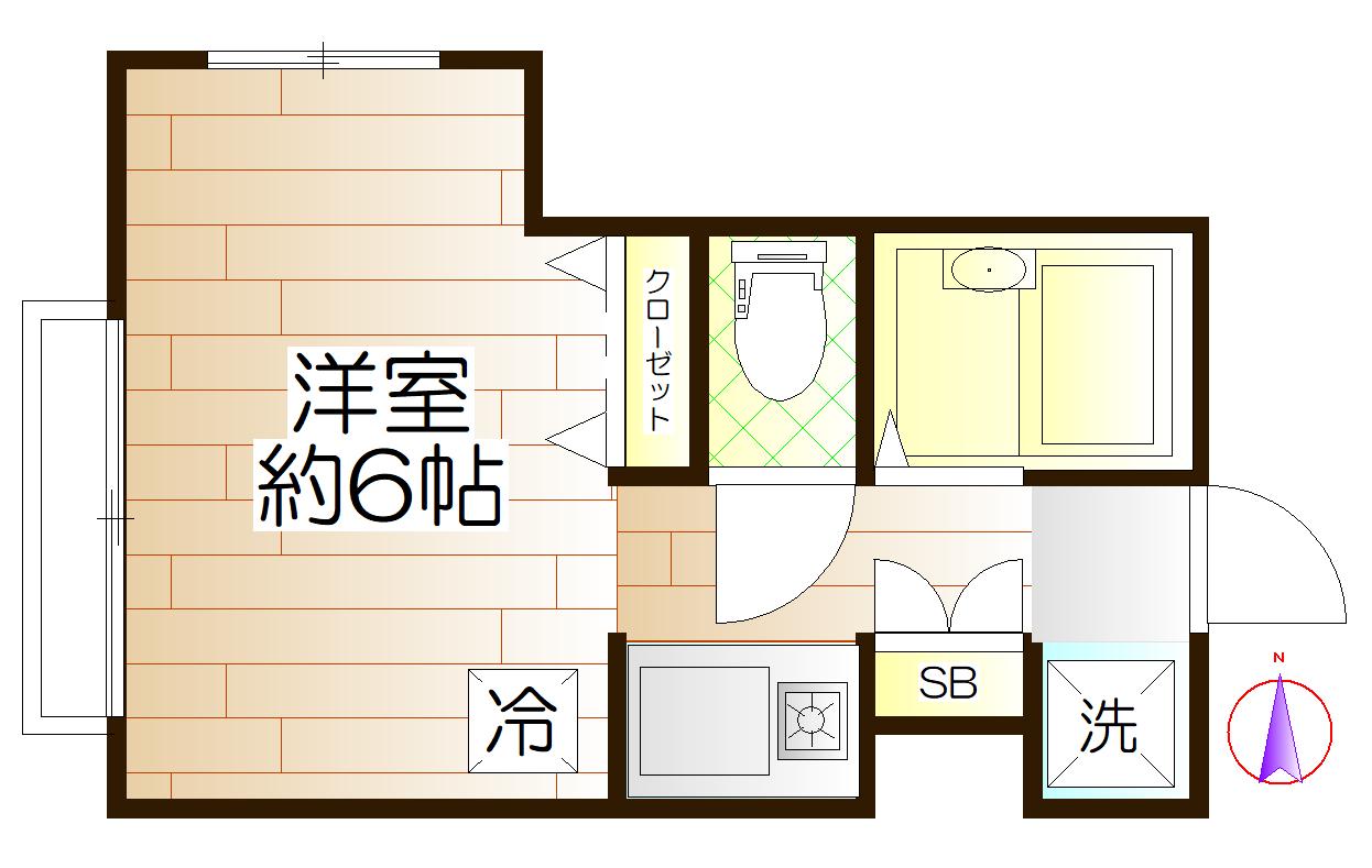 ハウスS(ワンルーム/1階)の間取り写真