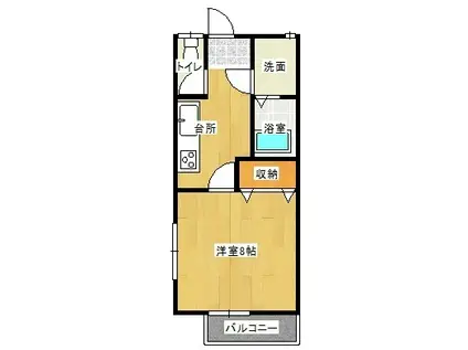 PETTY NET 伊形B(1K/2階)の間取り写真