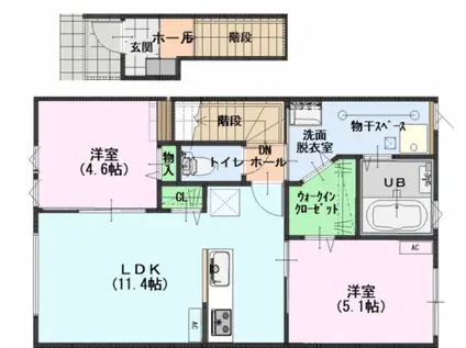 サンパレスベイIII(2LDK/2階)の間取り写真