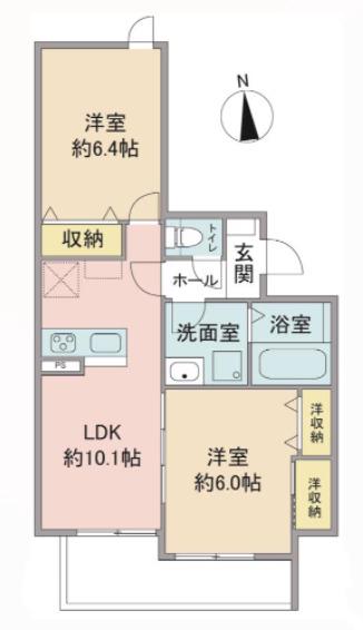 ウィステリア ヴィレッジ(2LDK/1階)の間取り写真