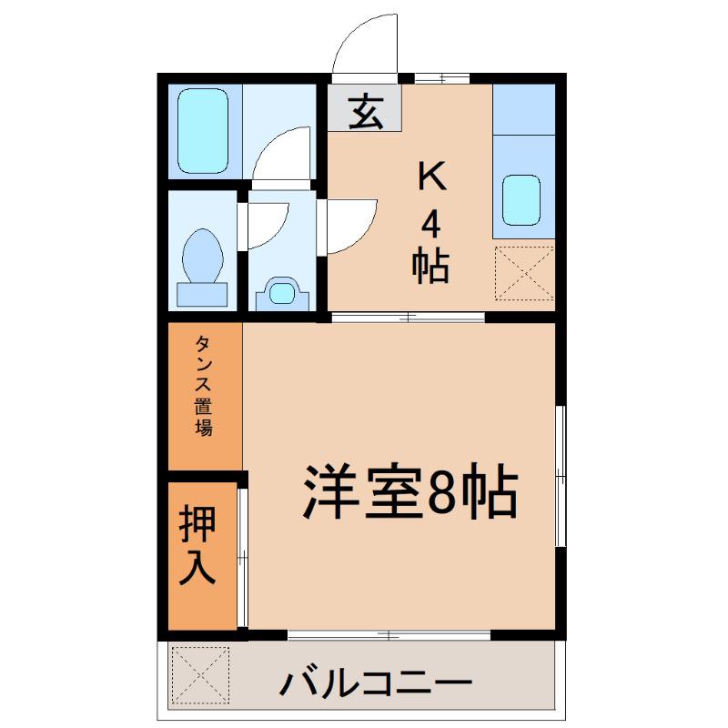 田代アパート(1K/2階)の間取り写真