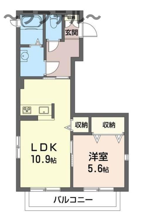 シヤマル(1LDK/2階)の間取り写真