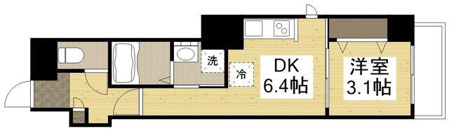 月光加賀(1DK/5階)の間取り写真