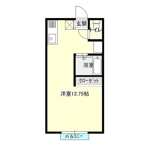 ビバライフ沼B(ワンルーム/1階)の間取り写真