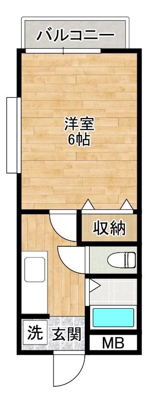 シティベール片野(1K/1階)の間取り写真