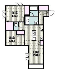 LE RUAH(2LDK/2階)の間取り写真
