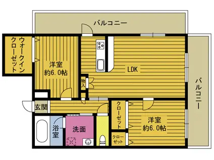 パルデンス エコノ3(2LDK/3階)の間取り写真