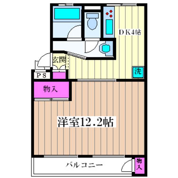 パークグリーン中島(1K/1階)の間取り写真