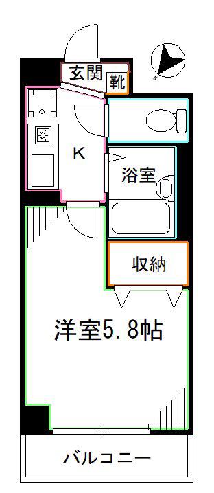 TS GARDEN中野(1K/4階)の間取り写真