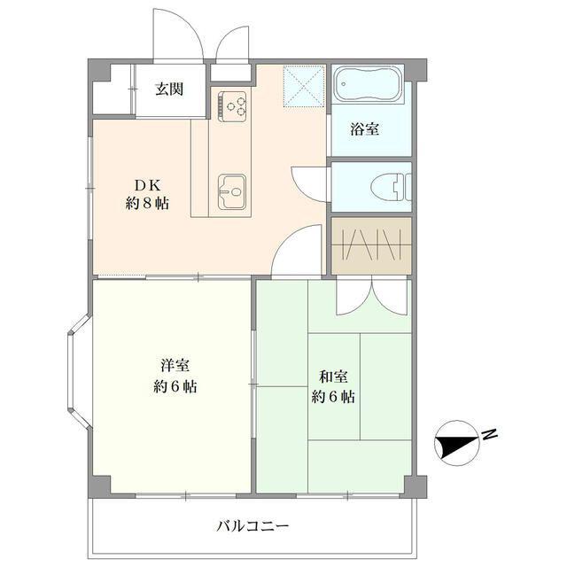 DSハウス(2DK/3階)の間取り写真