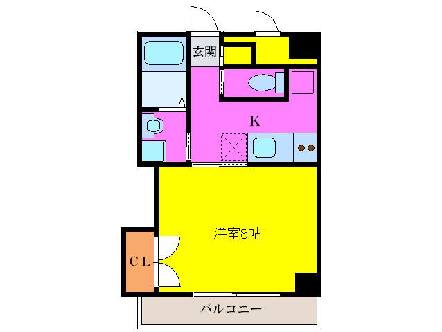 エムス金剛II(1K/3階)の間取り写真