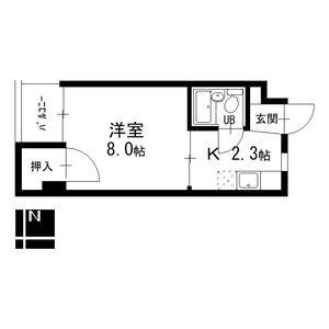 東山レジデンス(1K/3階)の間取り写真