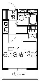 ベルアミューズC(1K/1階)の間取り写真