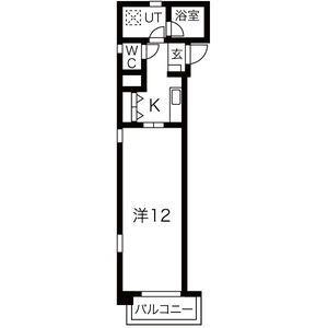 クレスト牧の里(1K/3階)の間取り写真