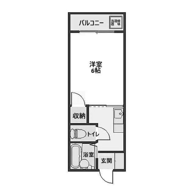 カレッジGATE(1K/2階)の間取り写真