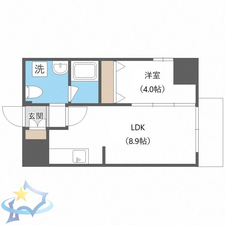 シティコート北一条(1LDK/10階)の間取り写真