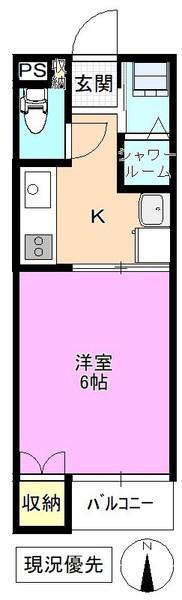コンフォルト栗田(1K/2階)の間取り写真