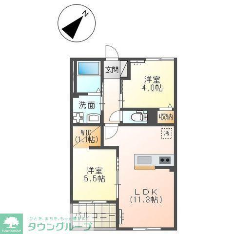 エスポワール ESPOIR(2LDK/3階)の間取り写真