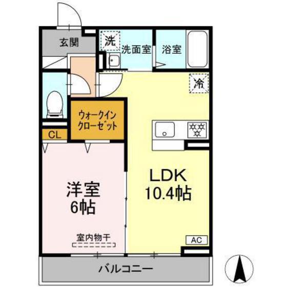D PAINA 矢向(1LDK/3階)の間取り写真