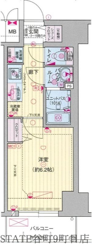 プレサンス天王寺デルニエ(1K/6階)の間取り写真