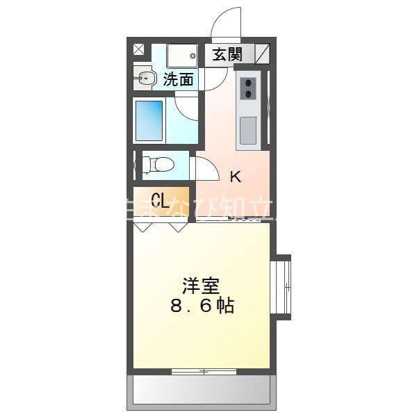 TS-MINDII(1DK/1階)の間取り写真