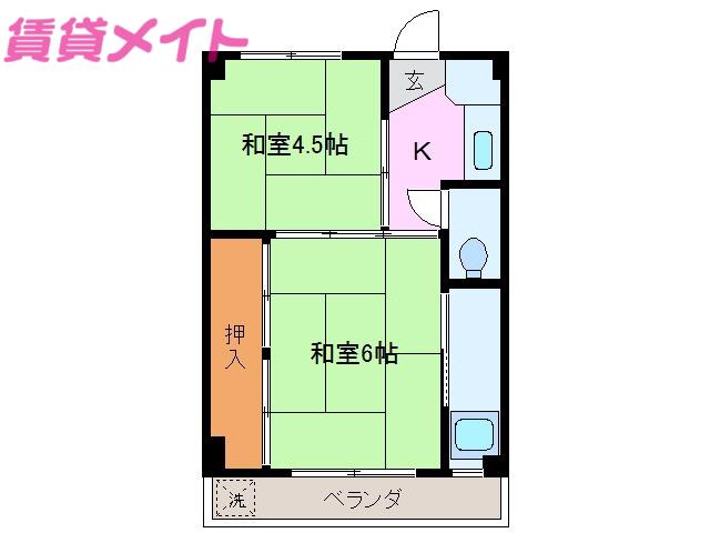 フィールドストーン蓮花寺1号棟(2K/4階)の間取り写真