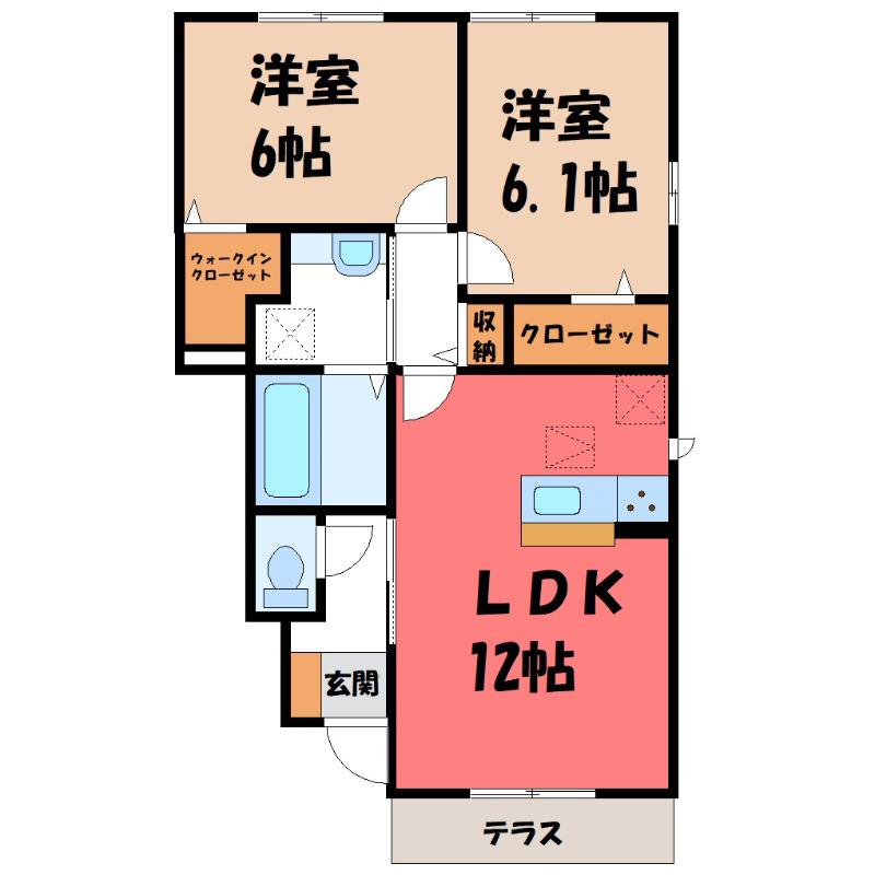 カーサ ブルーノ(2LDK/1階)の間取り写真