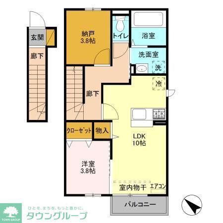 京成松戸線 鎌ケ谷大仏駅 徒歩7分 2階建 築12年(1SLDK/2階)の間取り写真