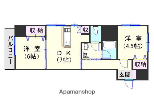 リードインアイエスヒラノ(2DK/2階)の間取り写真
