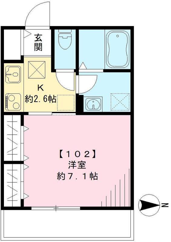 ラヴィ ラ ルビー(1K/1階)の間取り写真